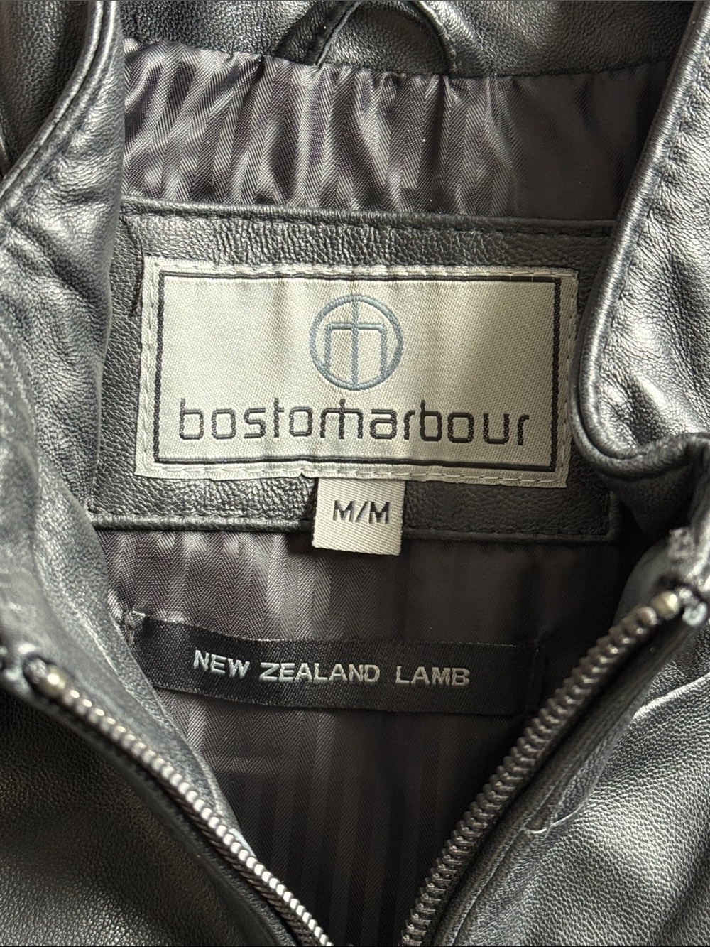 Men's Vintage Black Leather Zip-Up Bomber Jacket - Picture 3 of 9